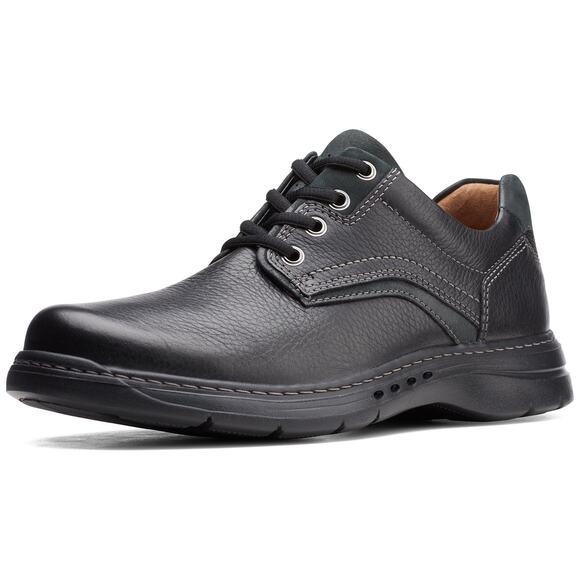 NWT Clarks Men’s Un Brawley Pace Oxford Black Leather Size 11 Wide